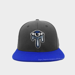 Wholesale Two Tone Embroidered Character Logo Snapback Cap Cotton Structured 5 Panel Flat Bill <b>Hat</b> Adjustable Hip Hop Gorras - Product Image 6