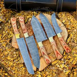 มีดเชฟระดับไฮเอนด์ลดราคาพิเศษ ด้ามไม้สีสวย ชุดมีดครัวเหล็กดามัสกัสญี่ปุ่น พร้อมกระเป๋าหนังแบบม้วน - Product Image 5