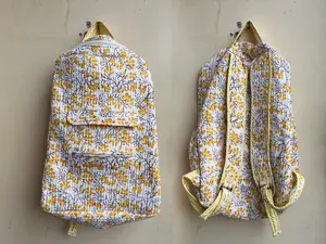 Mochilas Plegables Ligeras para Mujer, Hechas a Mano con Estampado de Bloques, 100% Algodón, de Alta Capacidad de Almacenamiento, con Cierre Personalizado, Calidad de Exportación - Product Image 6