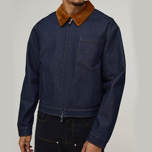 Quality Casual Embroidered Windproof Oversized Drop Shoulder Denim <b>Jeans</b> <b>Jacket</b> for Men Distressed <b>Black</b> 100% Cotton Winter - Product Image 1