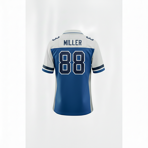 เสื้อฟุตบอลอเมริกันแบบสั่งทำสำหรับผู้ชาย - เสื้อแข่งแบบมีปกผ้าตาข่าย - ชุดทีมพร้อมสำหรับการพิมพ์แบบซับลิเมชั่น - Product Image 2