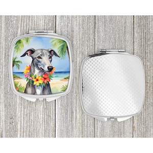 ¡Espejo de maquillaje de mano plegable compacto Greyhound Luau para mujeres y niñas, espejo de viaje decorativo de bolsillo, gran idea de regalo! - Product Image 4