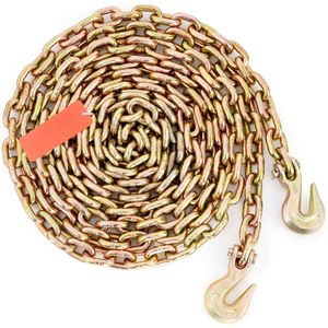 Catena di traino e legatura DOT certificata G80 per trasporto merci, limite di carico 7100 libbre, 3/8FT x 20FT, con ganci di sollevamento e fissaggio per sollevamento 7100 libbre - Product Image 2