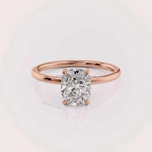 Cut Moissanite Vintage Engagement <b>Ring</b> Sterling <b>Silver</b> Hidden Halo Pav Band <b>Solitaire</b> Bridal <b>Ring</b> IGI Certified Elegant <b>Ring</b> - Product Image 1