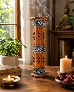 Brûleur d'encens en bois fait main, porte-encens sculpté, support d'encens aromatique pour la maison et le bureau - Product Image 2