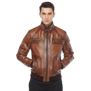 100% High Quality Cowhide Leather Streetwear Jacket <b>Fabric</b> New Stylish Breathable Quick Dry Waterproof Reversible <b>Sherpa</b> Men's - Product Image 1