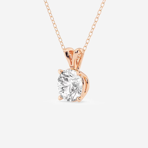 จี้เพชรทรงกลม 2 กะรัต แบบแยกชิ้น พร้อมสร้อยปรับระดับได้ สร้อยคอระยิบระยับหรูหรา ของขวัญสำหรับผู้หญิง - Product Image 1