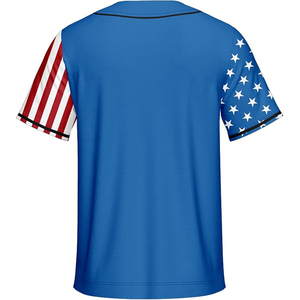 Custom Unisex Royal Blue USA Statue of Liberty Sublimation <b>Baseball</b> Jersey Streetwear - Product Image 2