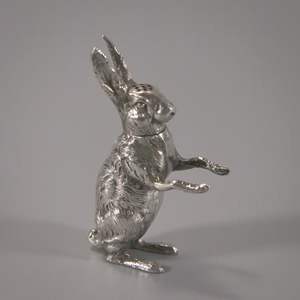 Cast aluminium <b>Rabbit</b> sculpture majestic <b>running</b> stallion metallic equine statue decorative centerpiece for elegant home - Product Image 3
