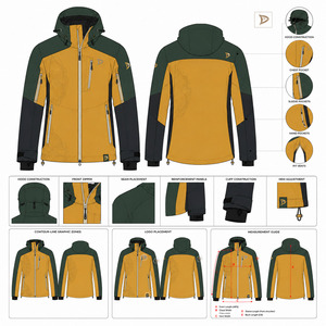 Snowin Custom Made -Tex Recco Reflectors <b>Waterproof</b> 10,000mm for for Breathable Hooded Power Stretch Men's Unisex Ski - Product Image 6