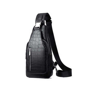 Sac bandoulière Oxford pour homme à motif crocodile avec fermeture éclair, sangle réglable, design antivol pour les voyages/le travail, toutes saisons - Product Image 1