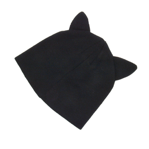 Unisex Solid Color Knit Beanie Hat With Cat Ears 100% Acrylic <b>Winter</b> <b>Cap</b> Casual Style For Adults Black - Product Image 1