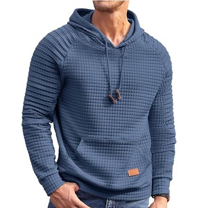 High Quality Custom <b>Thermal</b> Knitted Waffle Hoodie <b>for</b> <b>Men</b> Winter Oversized Heavyweight Pullover <b>Thermal</b> Knit Hooded Streetwear - Product Image 6