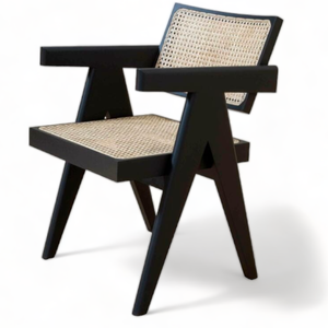 Reposabrazos de Ratán Antiguo de Estilo Casual Moderno con Estructura de Madera de Teca y Diseño Minimalista para Muebles del Hogar - Product Image 1