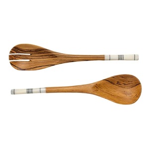 Cuillères et fourchettes à salade en bois style scandinave – Design minimaliste pour des tables modernes et apaisées - Product Image 2