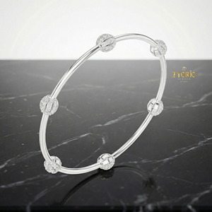Bracelet minimaliste en or rose avec diamants, en argent sterling, style classique, design élégant, pour femmes, pour mariage ou soirée - Product Image 4