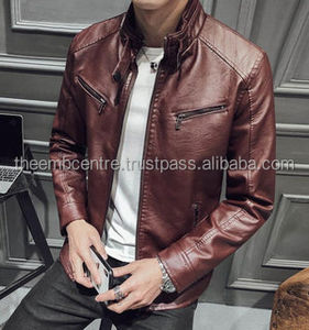 Blouson en cuir avec logo sur mesure pour hommes OEM Service Blouson d'hiver à fermeture éclair pour hommes Blouson en cuir pour hommes - Product Image 6