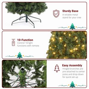 Albero di Natale Realistico Automatico in PVC da 3 Metri, 1200 Luci Colorate Calde, 10 Modalità, Telecomando, 5090 Rami - Product Image 4