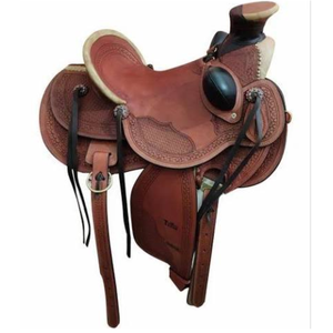 Selle de cheval en cuir occidental artisanale de qualité supérieure pour l'équitation en montagne, le travail à la ferme, la course de barils – Confortable et durable – Équipement équestre - Product Image 3