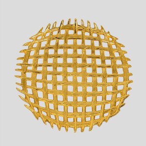 Plateau à fruits de luxe en aluminium doré – Plateau de service décoratif à motif en treillis pour table, collations et décoration intérieure - Product Image 1