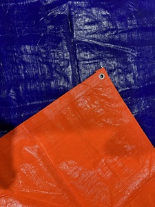 Bâche en PE bleue et orange personnalisée, imperméable, résistante aux intempéries, protection UV, fabricant de couvertures extérieures - Product Image 3