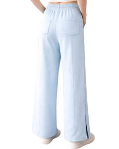 Pantalones Deportivos Anchos para Mujer, Color Azul Bebé, Cintura Elástica con Cordón, Corte Holgado Informal, Pierna Recta, Suaves y Cómodos para Estar en Casa - Product Image 2