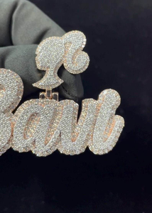 Collar con Colgante de Moissanita Personalizado con Nombre, Letra en Script con Incrustaciones de Diamantes, Joyería de Lujo Estilo Hip Hop, Regalo Elegante para Hombres y Mujeres, Cumpleaños, Boda - Product Image 1