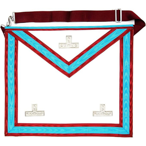 Colección Masónica: Delantal de Maestro Venerable con Grado, Material Personalizado Ecológico, Bordado, Cinturón Ajustable y Broche de Mariposa - Product Image 1