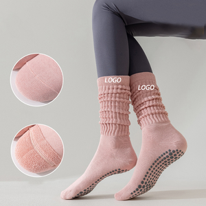 OEM Custom Logo Anti Slip Yoga <b>Socks</b> Women Cotton Breathable Slouch Scrunch Pilates <b>Grip</b> <b>Socks</b> - Product Image 2