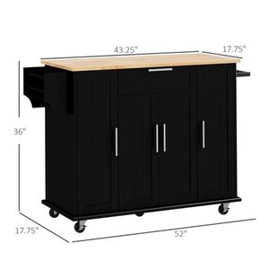 Carrello da Cucina Moderno Nero con Armadietto Contenitore, Caratteristiche Regolabili e Impermeabili, Realizzato in Acciaio al Carbonio, Quercia, Plastica e Vetro - Product Image 3