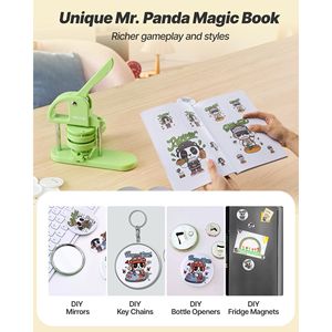 Macchina per la creazione di badge 2-in-1 con taglierina per pin e cerchi in plastica da 1,26/2,28 pollici e 200 pezzi di componenti rinforzati per badge Magic Book - Product Image 6