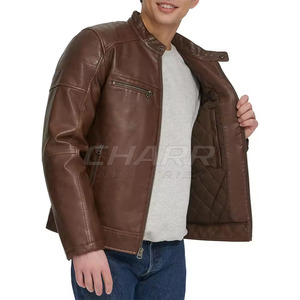 Chaqueta de cuero para hombre, estilo moderno, con acabado suave y calidad duradera para uso diario, ideal para el invierno. - Product Image 4