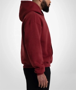 Vintage lavage hiver hommes coton/polyester mélange polaire lourd coupe régulière lavé à l'acide Streetwear goutte épaule à capuche - Product Image 2