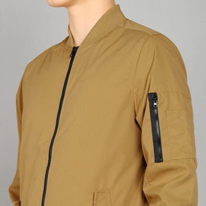 Blouson bomber pour homme, couleur unie, fermeture éclair, vêtement décontracté pour l'automne, coupe-vent, matière polyester, col rabattable - Product Image 5