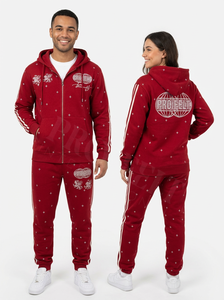 Fabricant de vêtements sur mesure, ensembles deux pièces, sweat-shirt imprimé vintage lavé respirant, pantalon à rayures, survêtements pour hommes - Product Image 4