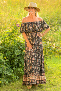 2024 nouveautés été mode vêtements femmes décontracté bohème Floral longue Maxi robe cravate teinture Boho gitane Chic satin soie tissu - Product Image 6