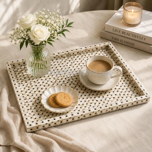 Plateau de toilette artisanal en nacre, élégant organisateur décoratif pour chambre, salle de bain, coiffeuse et boutiques de cadeaux - Product Image 4