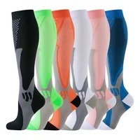 Chaussettes de compression hautes pour femmes, fines, unies, avec soutien du mollet, noires, nude, beige, différentes couleurs, prix de gros - Product Image 2
