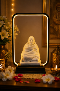 Figurine en céramique artisanale Neem Karoli Baba Inde, sculpture religieuse, décoration de table, style Feng Shui, Diwali, maison, bureau - Product Image 1