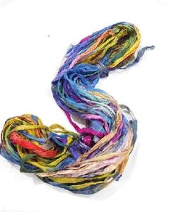 Hilo de seda para hacer punto para trabajo artesanal, hilo de seda de colores blancos, reciclado, indio - Product Image 5