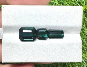 Turmalina verde profunda natural, piedras preciosas sueltas de corte octogonal largo tipo tijera para la fabricación de joyas, alta calidad - Product Image 1