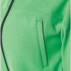 Sweat-shirt à capuche court zippé vert pour femme, décontracté, à manches longues - Product Image 6