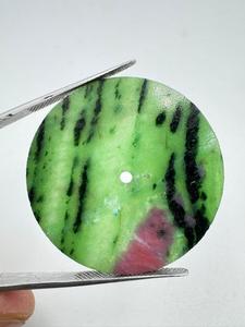 A K Gems pink and Green Ruby Zoisite Watch Dial 35 mm One Sided Polished <b>Face</b> 0.7mm Thick Center Hole 2 mm Model Dial-10 - Product Image 2