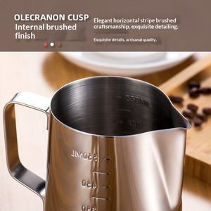 Jarra <span class=keywords><strong>de</strong></span> Acero Inoxidable 304 <span class=keywords><strong>de</strong></span> Grado Alimenticio para Barista, para Latte Art, Espumar Leche Manualmente, 600ml/1000ml - Product Image 2