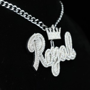 Hip Hop Jewelry Mens Iced Out Custom Letter <b>Pendant</b> 925 Sterling <b>Silver</b> VVS Moissanite Diamond Number Name <b>Initial</b> Logo <b>Pendant</b> - Product Image 3