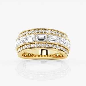 แหวนเพชรทรงเอเมอรัลด์สำหรับผู้หญิง ดีไซน์แบบ Eternity Band ประดับเพชรแบบ Channel Setting เครื่องประดับงานแต่งงานสุดหรู - Product Image 1