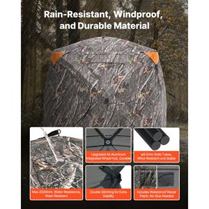 Capanno da Caccia Portatile e Resistente a 270 Gradi con Vista Panoramica per 4-5 Persone, Pop-Up, con Borsa per il Trasporto - Product Image 4