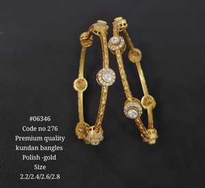 Brazalete de oro Kundan victoriano, brazalete Kundan de latón, diseño Kundan para mujer, joyería para bodas y fiestas. - Product Image 3