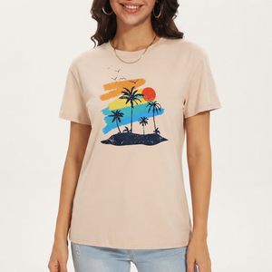 Camiseta con Estampado Gráfico de Moda, Unisex, 100% Algodón, Cuello Redondo, Ecológica, Transpirable, Personalizable, Estilo Urbano - Product Image 1
