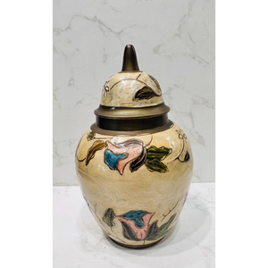 Pot à gingembre en métal avec couvercle, motif floral sur le dessus, pot de rangement décoratif de haute qualité pour la décoration de mariage, fournitures pour tables de maison - Product Image 1